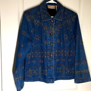 Chico‘s S New direction denim beaded jacket